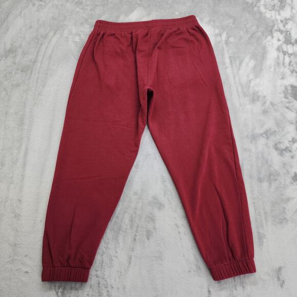Fleece Factory Pants Mens L Red Pull On Jogger Pockets Casual Athleisure Lounge - Picture 2 of 9
